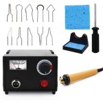 [jamais utilis�] kit de pyrogravure sur bois cr�atif avec temp�rature r�glable et embouts interchangeables, ...