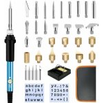 Kit de pyrogravure sur bois fer � souder, 37pc 60w loisirs cr�atifs adultes graveur pour rondin de bois ...
