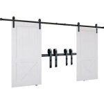 Mophorn - kit de quincaillerie pour porte de grange coulissante de 8 pieds - rail robuste de 330 lb pour ...