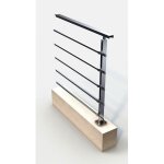Levigne - kit rallonge 1 poteau quadrum aluminium pour garde corps longueur inox brillant 100 cm