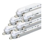 Kit de r�glette led ip65 + tube n�on led 120cm t8 18w - pack de 6 / blanc chaud silumen