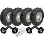 Kit remorque double essieu - parnells - 4. 00 - 8 - vitesse l�gale - jantes en acier - pneus r�sistants ...