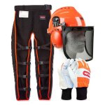 Kit de s�curit� pour tron�onneuse oregon 574742a - casque - visi�re - gants - jambi�res