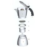 Kit set réplace réplace moka cafetière filtre garniture remplissage tasses - moka 6 tasses - Kit set réplace réplace moka cafetière filtre garniture remplissage tasses - moka 6 tasses -