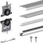 Slid'up by mantion - kit slid'up 220 aluminium anodis� naturel pour 3 portes de placard coulissantes ...