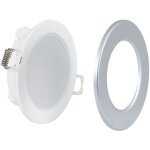 Kit spot encastrable ext�rieur 5w - ip65 - 3000k + collerette - blanc chaud - argent