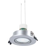 Kit spot encastrable inclinable �90mm (argent) + ampoule gu10 - blanc froid