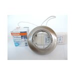 Aric - kit spot encastr� halogene 50w � 83mm orientable nickel chrome avec transfo electronique 230 / ...