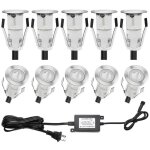 Kit de spots led encastrables escalier ou sol 0, 4w 12v / cc - blanc chaud