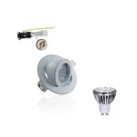 Superled - kit spot led gu10 5w cob équivalent 50w dimmable rond intérieur carré orientable alu perçage ... Superled - kit spot led gu10 5w cob équivalent 50w dimmable rond intérieur carré orientable alu perçage ...