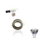 Superled - kit spot led gu10 5w cob �quivalent 50w dimmable rond orientable bross� per�age 74mm sup - ...