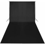 Kit de studio et toile de fond noire 600 x 300 cm et lumi�res cfw671487