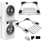 Kit de superposition avec s�choir(53 - 68 cm) pour lave linge, taille r�glable