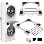 Kit de superposition avec schoir(53 - 68 cm) pour lave linge, taille rglable