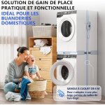 Kit de superposition universel pour lave - linge et sche - linge - cadre rglable 45  68 cm - idal ...