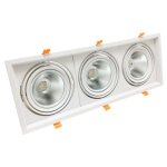 Silumen - kit support triple ar111 encastrable orientable avec 3 ampoules led 20w - blanc neutre 4200k ...