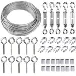 Kit suspension c�ble acier inoxydable 30m 2mm avec tendeurs m5 pour plantes grimpantes ext�rieur corde ...