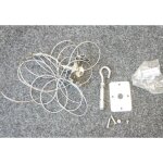 Kit de suspension avec filin acier inox longueur 3m + plaque et crochet de fixation + chevilles pour ...