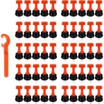 Kit de syst�me de nivellement de carrelage r�utilisable - 50 niveleurs en t et 1 cl� d'espacement 2 - ...