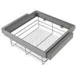 Kit tiroir en fil m�tallique et rack ajustable quartz pour armoires, glissi�res extension totale et � ...