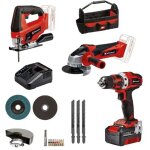 Kit te - tk 18 / 3 li einhell perceuse meuleuse et scie à métaux 4ah power x - change Kit te - tk 18 / 3 li einhell perceuse meuleuse et scie à métaux 4ah power x - change