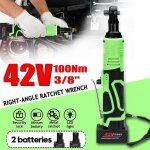 Kit de tournevis �lectrique 12v / 42v 65 / 100n. m cliquet � angle droit sans fil avec 1 / 2 piles 3 ...