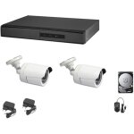Kit de vidosurveillance ahd cloud dvr 4 canaux 2 camras 5 mpx hd 500 gb