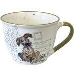 Bol avec anse en porcelaine chien 550 ml - collection kook
