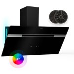 Klarstein - alina 90 hotte aspirante - hotte dcorative 90 cm, dbit d'air 600 m / h, nergie classe ...