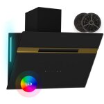 Klarstein ? hotte aspirante murale 60 cm ? d�bit 600 m� / h ? �clairage led 9 couleurs ? classe a ? 52 ...