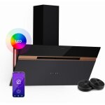 Klarstein - alina hotte aspirante - 90 cm hotte dcorative, 690 m / h, classe a + + , clairage led, ...