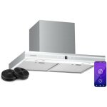 Klarstein auriana hotte murale - 60cm, 700 m� / h, a + �nergie, led 6000k, wifi & tactile, hotte aspirante ...