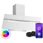 Klarstein bigbite hotte aspirante 90 cm - hotte d�corative inclin�e, 417 m� / h, a + + + , led, 3 vitesses ...