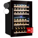 Klarstein - cave a vin encastrable, caves  vin de 132l avec une porte en verre, cave a vins  double ...