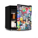 Klarstein - cool vibe - rfrigrateur, classe d'efficacit nergtique e, porte avec sticker imprim ...