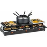 Klarstein - fonduelette xl 3 - en - 1 gril � raclette & fondue pierre naturelle 1650 w 12 personnes