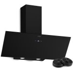Klarstein laurel hotte aspirante 90 cm - hotte d�corative inclin�e, 417 m� / h, led, tactile, a + + + ...