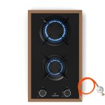 Klarstein - lumiflame plaque de cuisson gaz, 2 br�leurs 4, 2 kw, verre tremp� & cadre cuivre, allumage ...