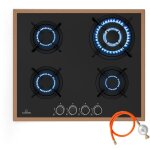 Klarstein - lumiflame plaque de cuisson gaz, 4 br�leurs 8 kw, cadre cuivre & verre tremp�, allumage �lectrique ...