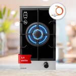 Klarstein ? plaque de cuisson gaz 1 feu 3. 4 kw ? br�leur en fonte ? encastrable 30 x 9, 8 x 51 cm ? ...