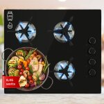 Klarstein - plaque de cuisson gaz 4 feux, table de cuisson à gaz à 4 brûleurs, plaque gaz de 7. 6kw, ... Klarstein - plaque de cuisson gaz 4 feux, table de cuisson à gaz à 4 brûleurs, plaque gaz de 7. 6kw, ...