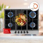 Klarstein - plaque de cuisson gaz 5 feux, table de cuisson à gaz 5 brûleurs, plaque gaz 10. 4 kw, piano ... Klarstein - plaque de cuisson gaz 5 feux, table de cuisson à gaz 5 brûleurs, plaque gaz 10. 4 kw, piano ...