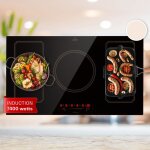Klarstein - plaque induction electrique, 5 plaques chauffante, plaque induction 5 feux, 7200w x5 tables ...