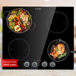 Klarstein - plaque induction encastrable de 6000w, table de cuisson induction, plaque induction 4 feux, ...