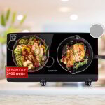Klarstein plaque vitrocramique 2 feux encastrable de 2400w, plaque de cuisson vitrocramique, plaque ...