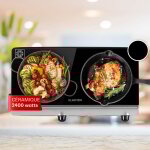 Klarstein plaque vitrocramique 2 feux encastrable de 2400w, plaque de cuisson vitrocramique, plaque ...
