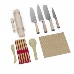 Klarstein - set de 15 pices pour sushi professionnel avec 4 couteaux en acier inoxydable 3cr13 430, ...