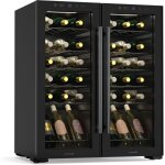 Klarstein - shiraz cave  vin 2 zones - 36 bouteilles, pose libre, 5 - 18c, clairage led, commande ...
