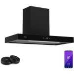 Klarstein - smartedge hotte aspirante - 90 cm, d�bit 550 m� / h, cee a + , wi - fi & tactile, led 6500 ...