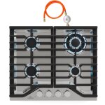 Klarstein - turbocast plaque de cuisson gaz, 4 brleurs, inox 304, 3. 4kw wok, allumage lectrique, supports ...